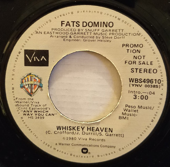 Accords et paroles Whiskey Heaven Fats Domino