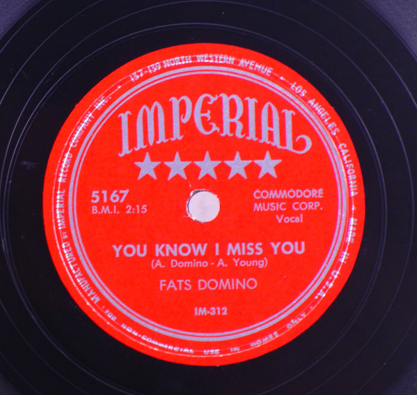 Accords et paroles You Know I Miss You Fats Domino
