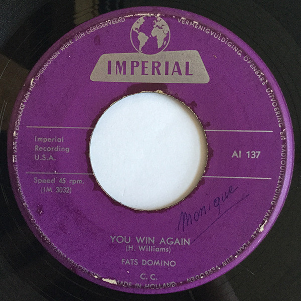 Accords et paroles You Win Again Fats Domino