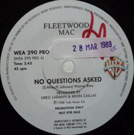 Accords et paroles No Questions Asked Fleetwood Mac