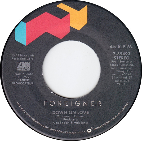 Accords et paroles Down On Love Foreigner