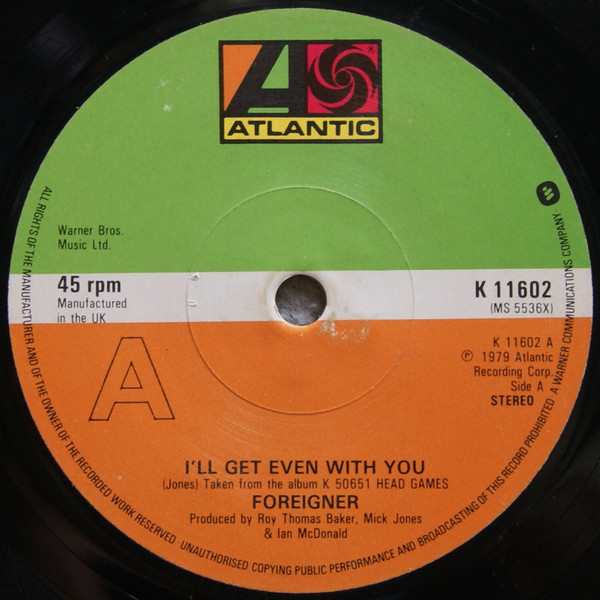 Accords et paroles Ill Get Even With You Foreigner