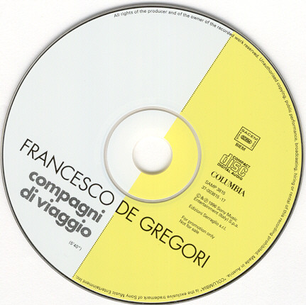 Accords et paroles Compagni Di Viaggio Francesco De Gregori