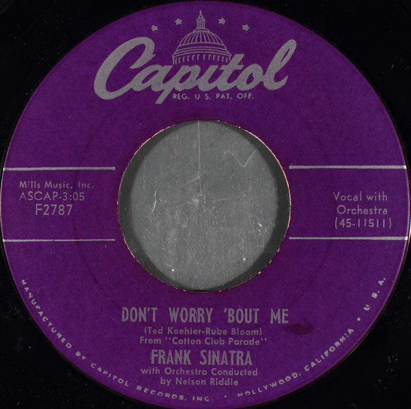 Accords et paroles Don't Worry 'bout Me Frank Sinatra