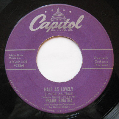 Accords et paroles Half As Lovely Twice As True Frank Sinatra