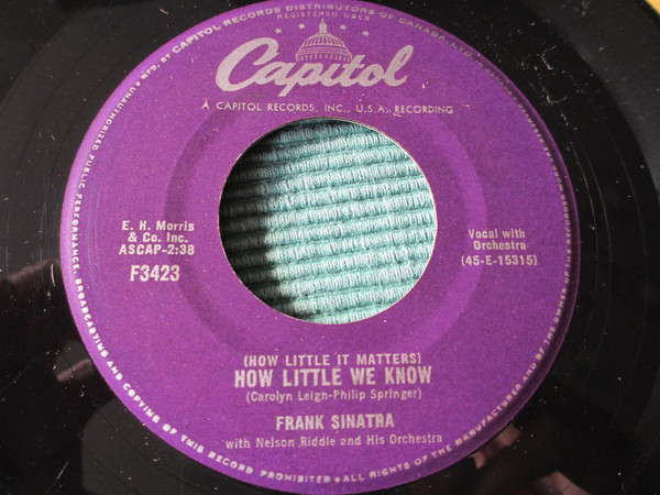 Accords et paroles How Little It Matters, How Little We Know Frank Sinatra