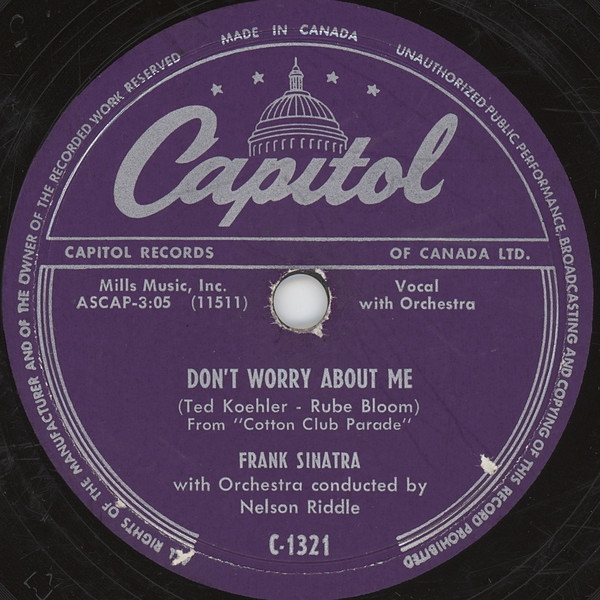 Accords et paroles I Could Have Told You Frank Sinatra