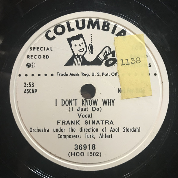 Accords et paroles I Dont Know Why Frank Sinatra