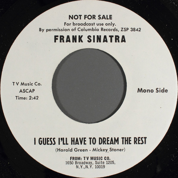 Accords et paroles I Guess I'll Have To Dream The Rest Frank Sinatra