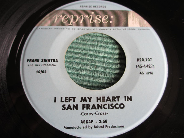 Accords et paroles I Left My Heart In San Francisco Frank Sinatra