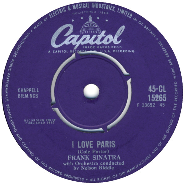 Accords et paroles I Love Paris Frank Sinatra