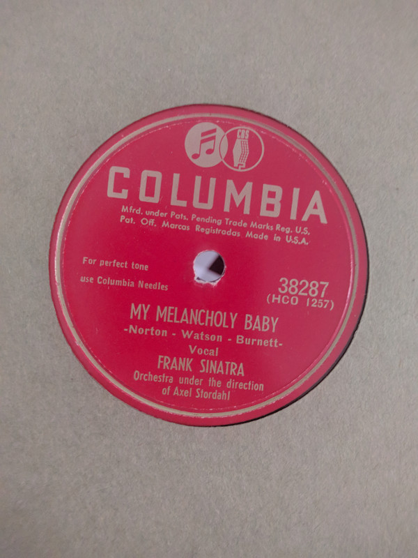 Accords et paroles My Melancholy Baby Frank Sinatra