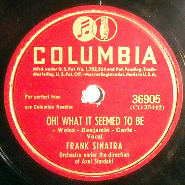 Accords et paroles Oh! What It Seemed To Be Frank Sinatra
