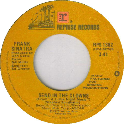 Accords et paroles Send In The Clowns Frank Sinatra
