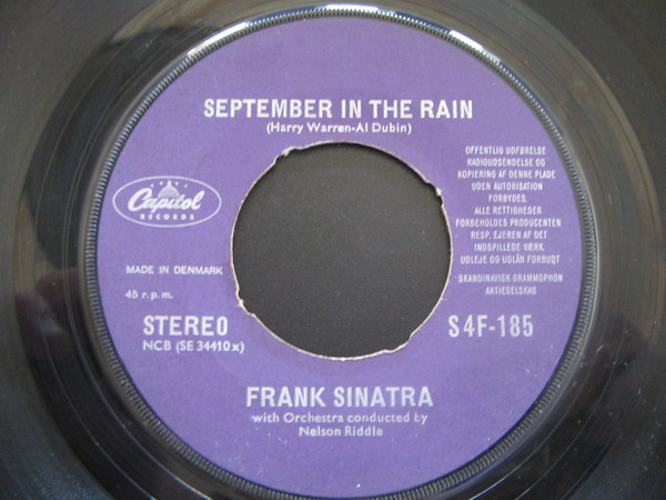 Accords et paroles September In The Rain Frank Sinatra