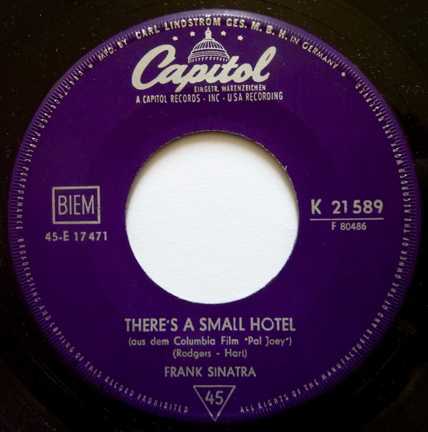 Accords et paroles There's A Small Hotel Frank Sinatra