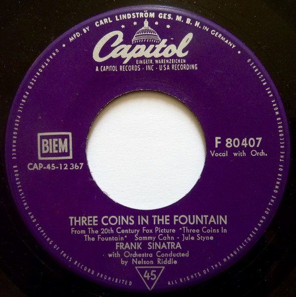 Accords et paroles Three Coins In The Fountain Frank Sinatra