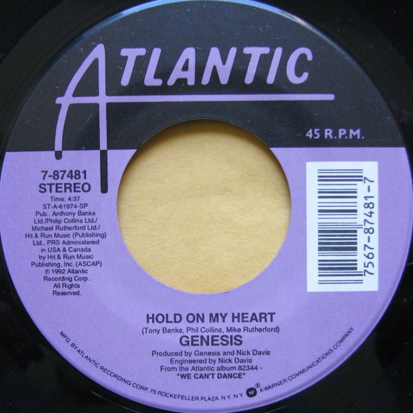 Accords et paroles Hold On My Heart Genesis