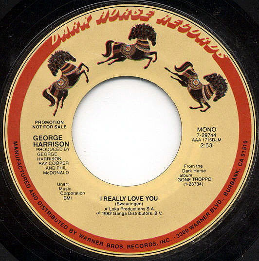 Accords et paroles I Really Love You George Harrison