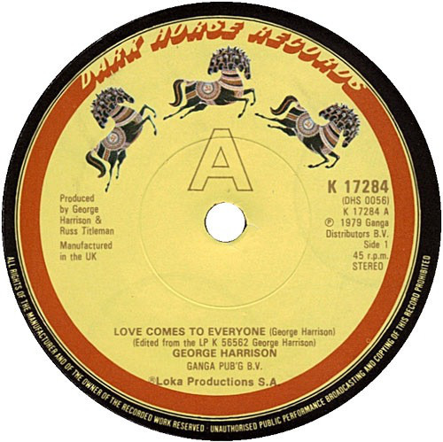 Accords et paroles Love Comes to Everyone George Harrison