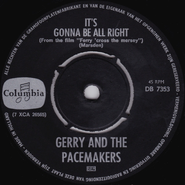 Accords et paroles It's Gonna Be All Right Gerry and the Pacemakers