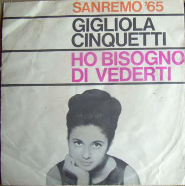 Accords et paroles Ho Bisogno Di Vederti Gigliola Cinquetti