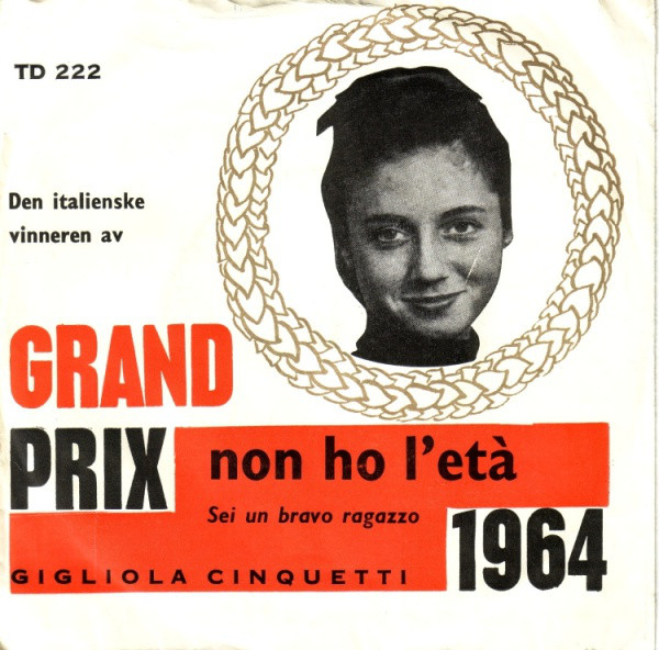 Accords et paroles Non ho l'eta Gigliola Cinquetti