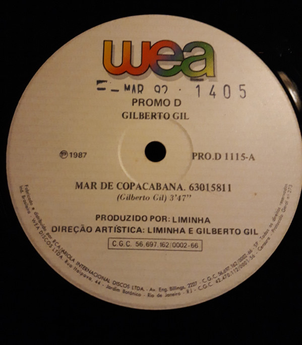 Accords et paroles Mar de Copacabana Gilberto Gil