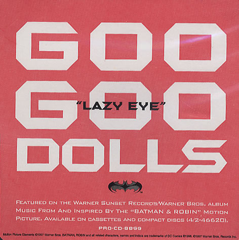 Accords et paroles Lazy Eye Goo Goo Dolls