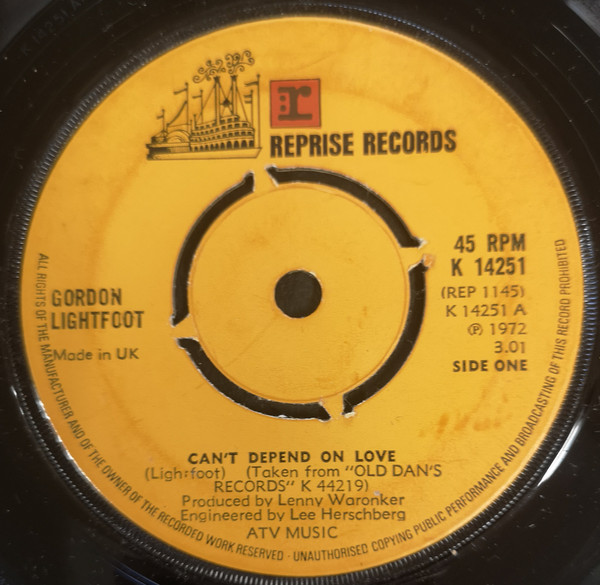 Accords et paroles Can't Depend On Love Gordon Lightfoot
