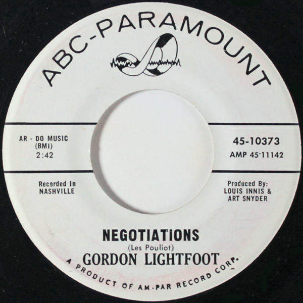 Accords et paroles Its Too Late He Wins Gordon Lightfoot