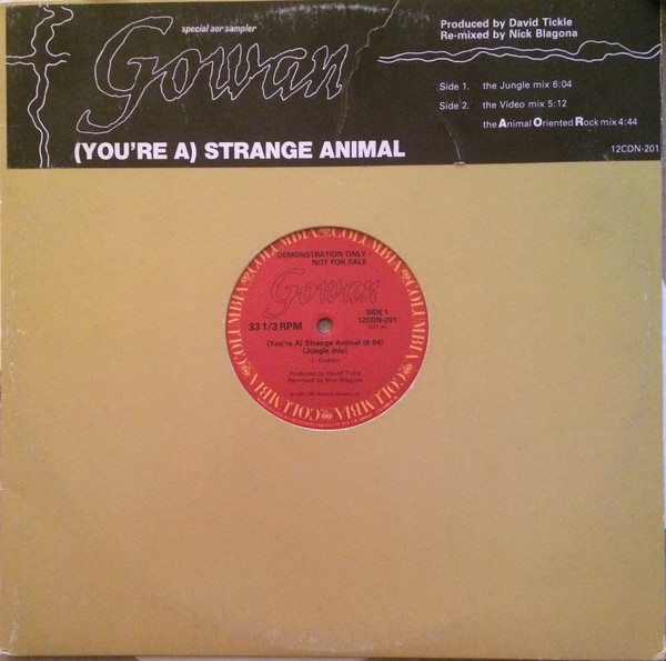 Accords et paroles (You're A) Strange Animal Gowan