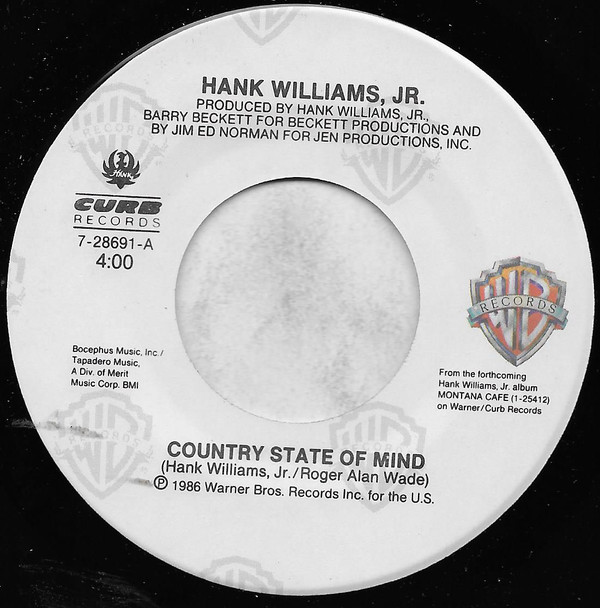 Accords et paroles Country State Of Mind Hank Williams, Jr.
