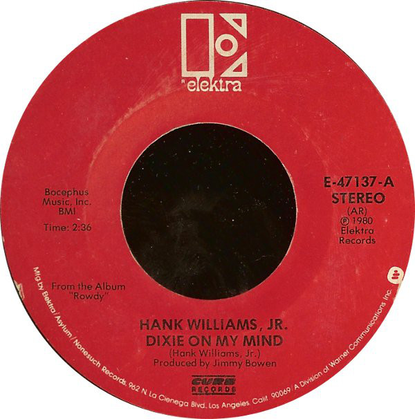 Accords et paroles Dixie On My Mind Hank Williams, Jr.