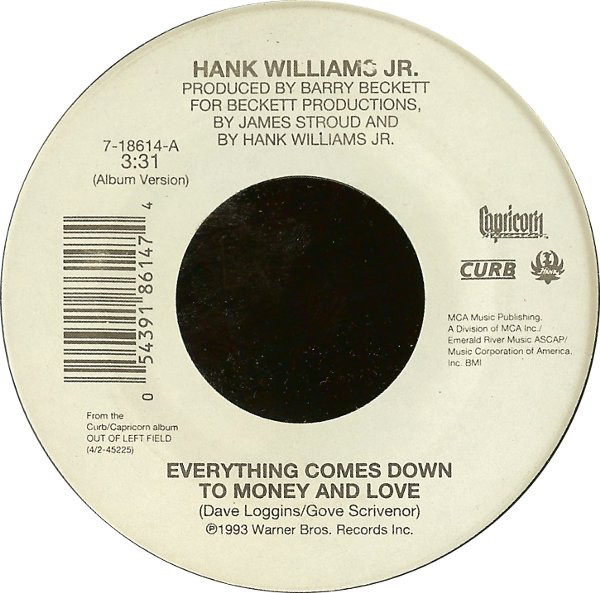 Accords et paroles Everything Comes Down To Money And Love Hank Williams, Jr.