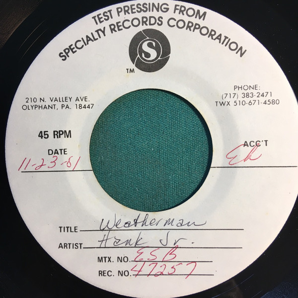 Accords et paroles Weatherman Hank Williams, Jr.