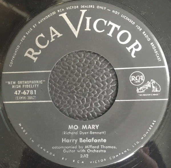 Accords et paroles Mo Mary Harry Belafonte