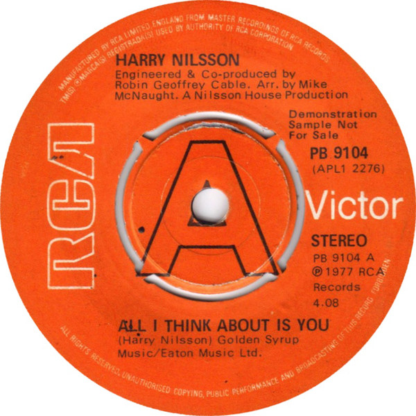 Accords et paroles All I Think About Is You Harry Nilsson