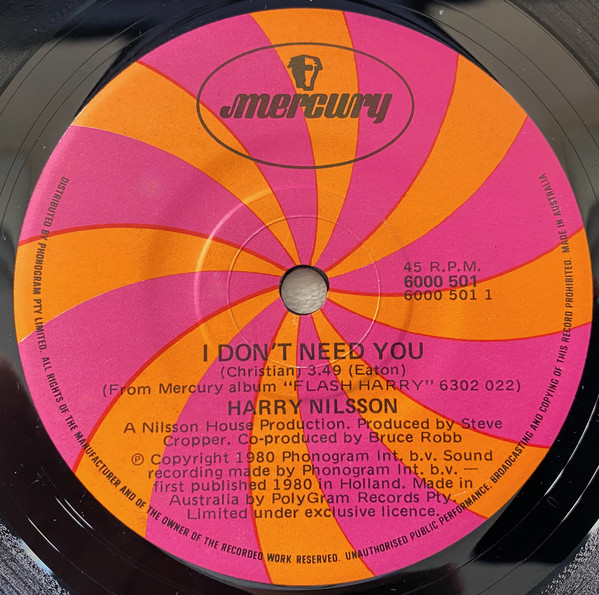 Accords et paroles I Don't Need You Harry Nilsson