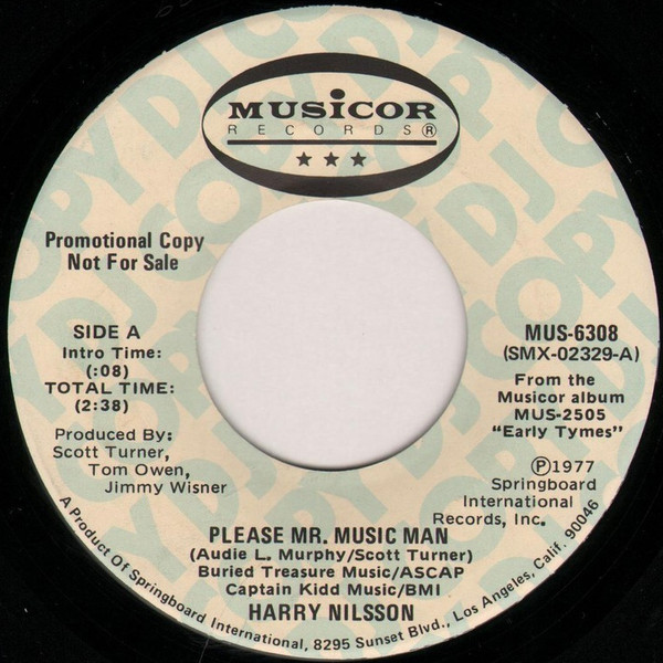 Accords et paroles Please Mr Music Man Harry Nilsson