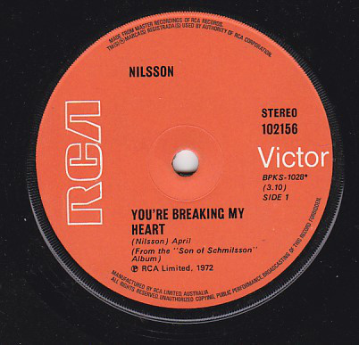 Accords et paroles Youre Breaking My Heart Harry Nilsson