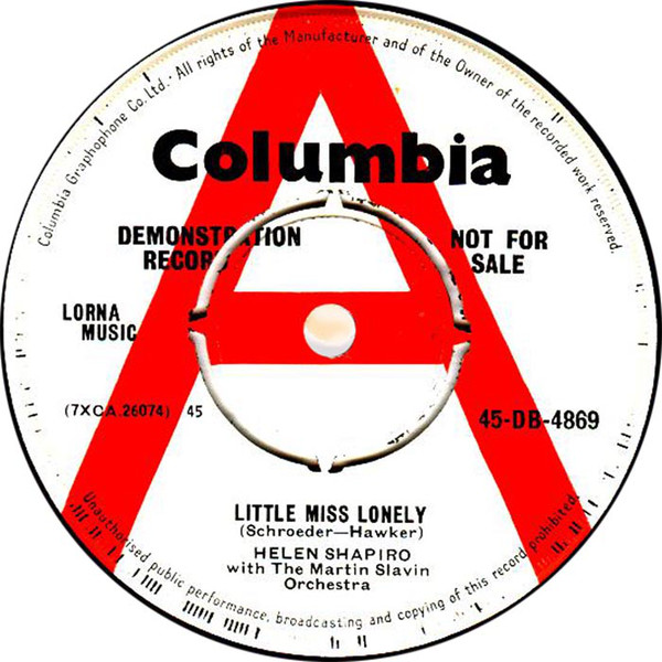 Accords et paroles Little Miss Lonely Helen Shapiro