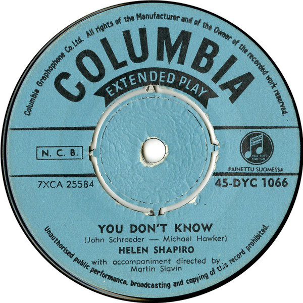 Accords et paroles You Don't Know Helen Shapiro