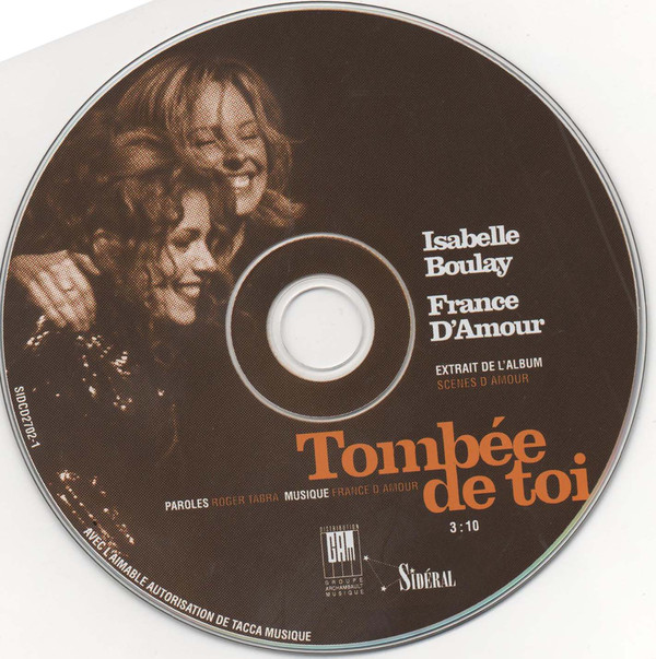 Accords et paroles Tombée de toi Isabelle Boulay