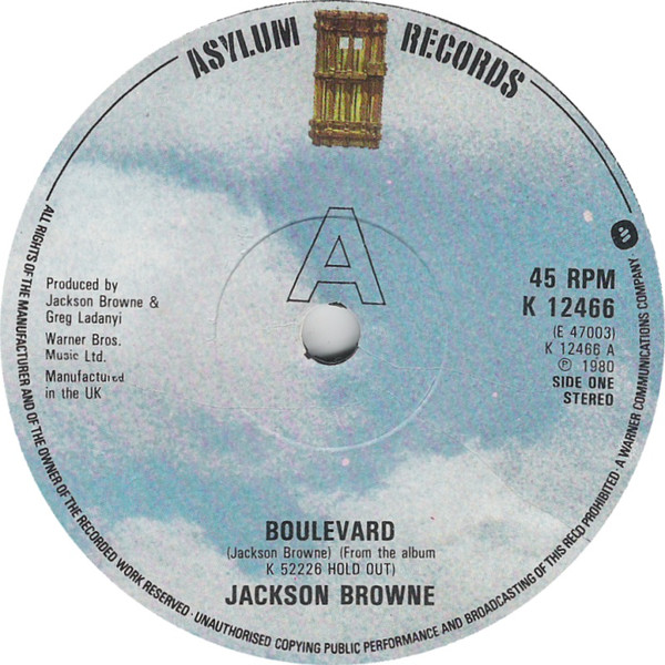 Accords et paroles Boulevard Jackson Browne