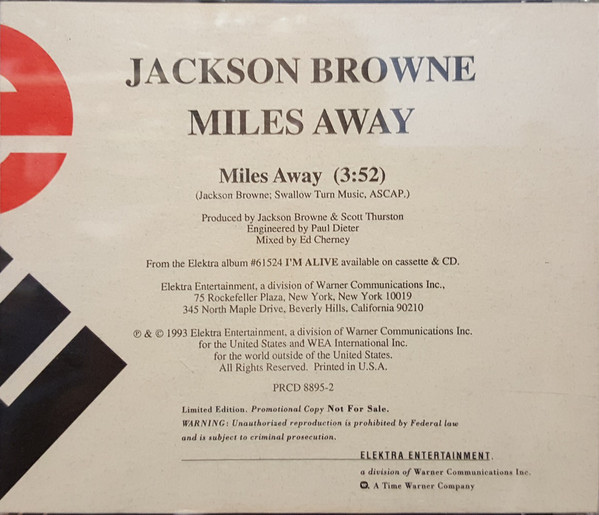 Accords et paroles Miles Away Jackson Browne