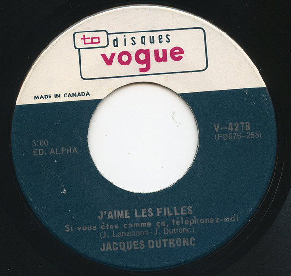 Accords et paroles j aime les filles Jacques Dutronc