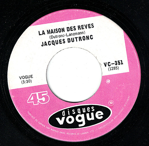 Accords et paroles La Maison Des Rêves Jacques Dutronc