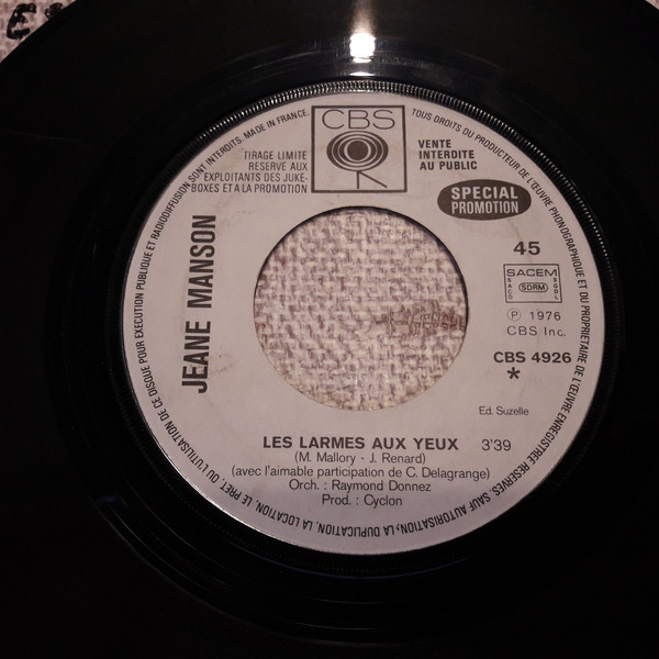 Accords et paroles Les larmes aux yeux Jeane Manson