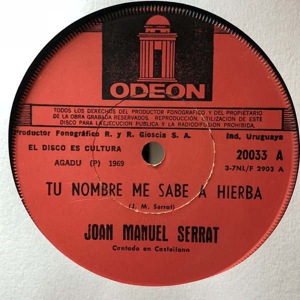 Accords et paroles Tu Nombre Me Sabe A Hierba Joan Manuel Serrat